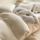 Axyaa Flannel Fleece Bedding Set: Duvet Cover, Pillowcase, Sheet - Queen/Single Size