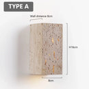 Axyaa Yellow Travertine Outdoor Wall Lamp - Waterproof Square Sconce for Courtyard, Hallway, Stairs