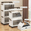 Axyaa 3-5 Tier Storage Cart - Wide Foldable Rolling Cabinet for Home Organization