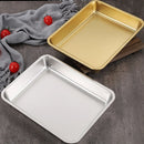 Axyaa Stainless Steel Square Food Baking Trays for Kitchen Pot Pans Storage