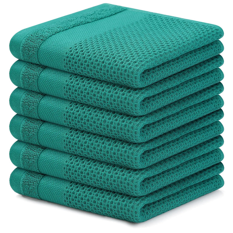 Axyaa Kitchen Cotton Towels: Absorbent Honeycomb Dish Cloths, Reusable & Washable