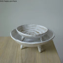 Axya Round Tall Feet Fruit Dish Trio Dinner Set - Elegant Tableware Tray