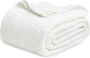 Axyaa King Size 100% Cotton Waffle Blanket - Soft, Breathable, Cozy for Summer & Fall