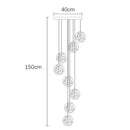 Axyaa Glass Ball Pendant LED Chandelier for Home Decor
