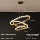 Axyaa Crystal Dimmable Pendant Light: Modern Lustre Circle Hanging Lamp, Gold Finish.