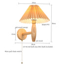 Axyaa Cream PVC LED Wall Lamps - Japanese Walnut Wood Applique Murale