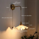 Axyaa Nordic Copper LED Wall Light Fixture: Modern Interior Lamp for Bedroom, Bathroom, Balcony