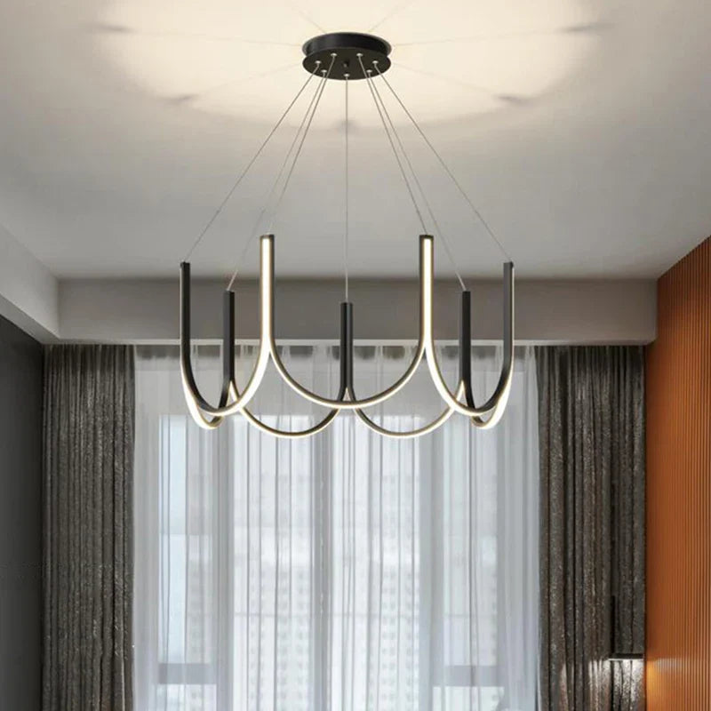 Axyaa Nordic LED Gold Chandelier for Luxury Home Decor Lighting
