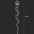 Axyaa Crystal Stair Chandelier: Modern LED Ceiling Light for Living Room