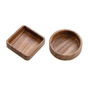 Axya Walnut Plate Square Tray Set Dishtableware Dessert Stackable Bowl