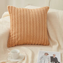 Axyaa Striped Faux Rabbit Fur Pillowcase Cojines - Modern Nordic Solid Color