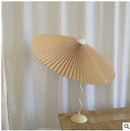Axyaa Vintage Pleated Umbrella Light Bedside Lamp for Living Room, Bedroom, Study
