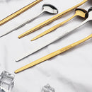 Axyaa 30-Piece Golden Stainless Steel Cutlery Set - Elegant Tableware Collection