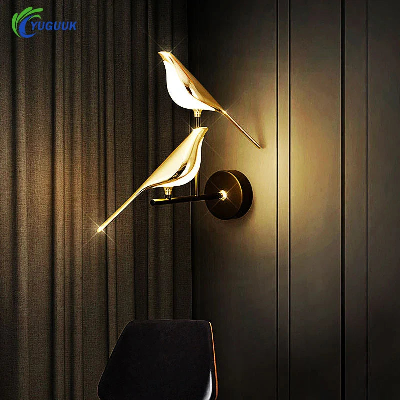 Axya Nordic Magpie Bird LED Wall Lamp for Bedroom Decor