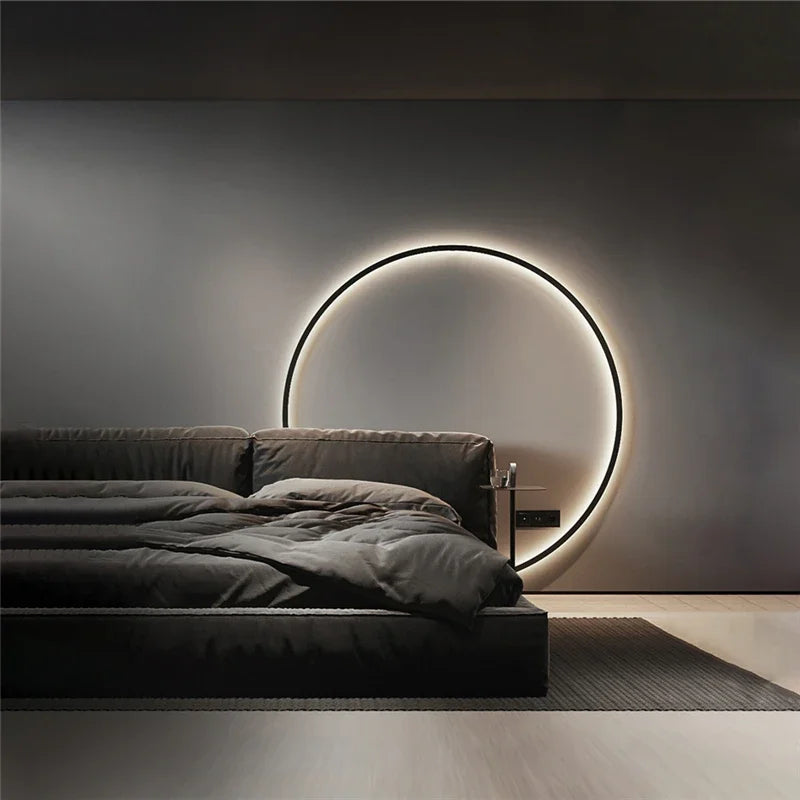 Axyaa Designer Ring LED Wall Light Minimalist Nordic Room Decor Plugin Wall Lamp