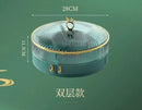 Axyaa Double Deck Fruit Tray - Rotating Storage Box for Snacks and Melon Seeds