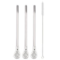 Stainless Steel Bent Straws Set with Brush - Axyaa Cocktail Party Accessories