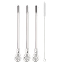 Stainless Steel Bent Straws Set with Brush - Axyaa Cocktail Party Accessories