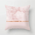Pink Glitter Letter Flower Geometric Cushion Cover by Axyaa
