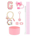Axyaa 10pcs Tumbler Accessories Set: Straw, Cover, Cap, Boot, Stopper, Keychain, Charm