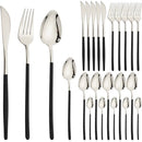 Axyaa 24Pcs Gold Stainless Steel Cutlery Set Dinnerware Flatware Silverware