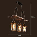 Axyaa Industrial Glass & Wood Chandelier - Retro Style for Restaurants, Bars & Coffee Shops
