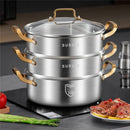 Axya 316 Stainless Steel Steamer & Boiling Pot, Household Soup Pot - Thickened, Double Layer