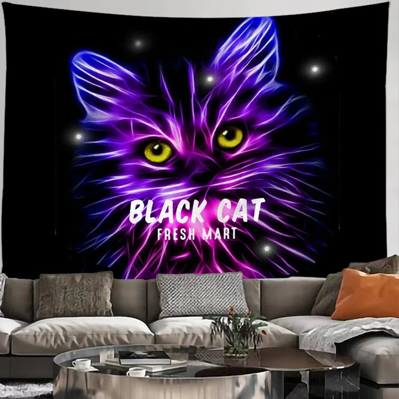 Axyaa Smart Cat Mandala Macrame Tapestry - Bohemian House Decor