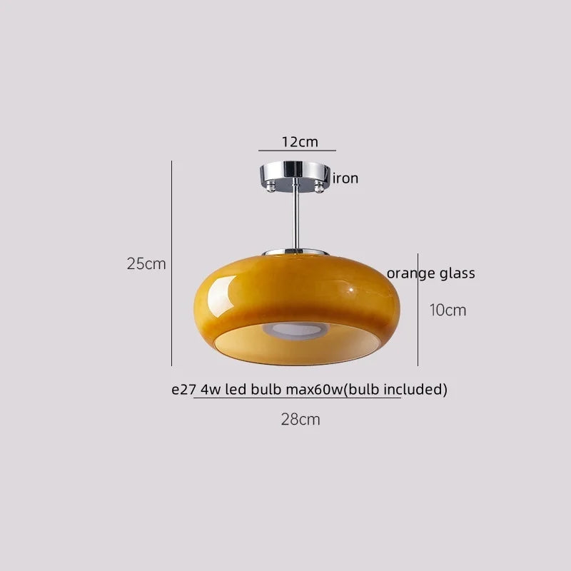 Axyaa Japanese Style LED Ceiling Lamp Iron Glass Modern Ceiling Light Home Decor