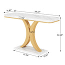 Axyaa Modern Gold Geometric Console Table, 40" Narrow Entryway Accent Table