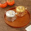 Axyaa Metal Court Sugar & Seasoning Jar Set - Creative Hollow Design Kitchen Storage Jar