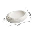 Axyaa White Wavy Texture Ceramic Soup Plate Set for Hotel Dining Experience