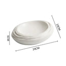 Axyaa White Wavy Texture Ceramic Soup Plate Set for Hotel Dining Experience