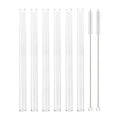 Axyaa Glass Straws Set of 6 with Cleaning Brushes | Reusable Colourful Drinking Straws