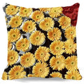 Axyaa Chrysanthemum Floral Polyester Cushion Cover Home Decor Pillowcase