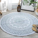 Axyaa Nordic Style Cotton Linen Round Carpets Boho Retro Handmade Floor Mats