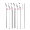Axyaa Flower Glass Straw Set - 6pcs for Juice Smoothies Milk Party Bar