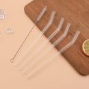 Axyaa Glass Straws 200*12mm - Reusable Eco-friendly Straws with Brush - Smoothie Tea Cocktail Juice