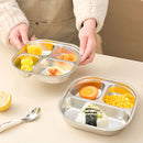 Axyaa Cute Capybara 304 Stainless Steel Divided Dinner Plate - 3/4 Grids Dish