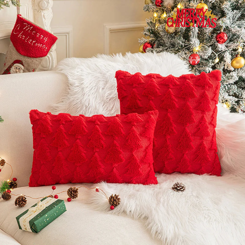 Axyaa Christmas Plush Cushion Cover 45x45cm for Sofa Home Decor
