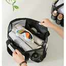 Axyaa Beach Mesh Storage Bag: Large Capacity, Shoulder Hand Wash Travel Bag for Bathroom and Camping
