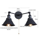 Axyaa Industrial Vintage LED Wall Light - 2 Heads Gold Loft Iron Lamparas De Pared