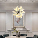Axyaa Nordic Ceramic Leaf Hanging Chandelier - Creative Bedside Pendant Lights