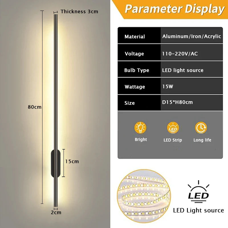 Axyaa LED Wall Lamp: Modern Indoor Lighting for Living Room, Bedroom, TV Background