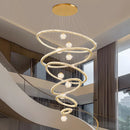 Axyaa Crystal Chandelier Stair Pendant Lamp Living Room Pendant Lights