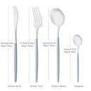 Axyaa Purple Silver Stainless Steel Cutlery Set - 24 Pcs Flatware Dinnerware Tableware Set