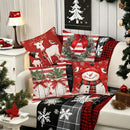 Axyaa Snowman Fawn Print Pillowcase Set - Festive Home Decor & Gift