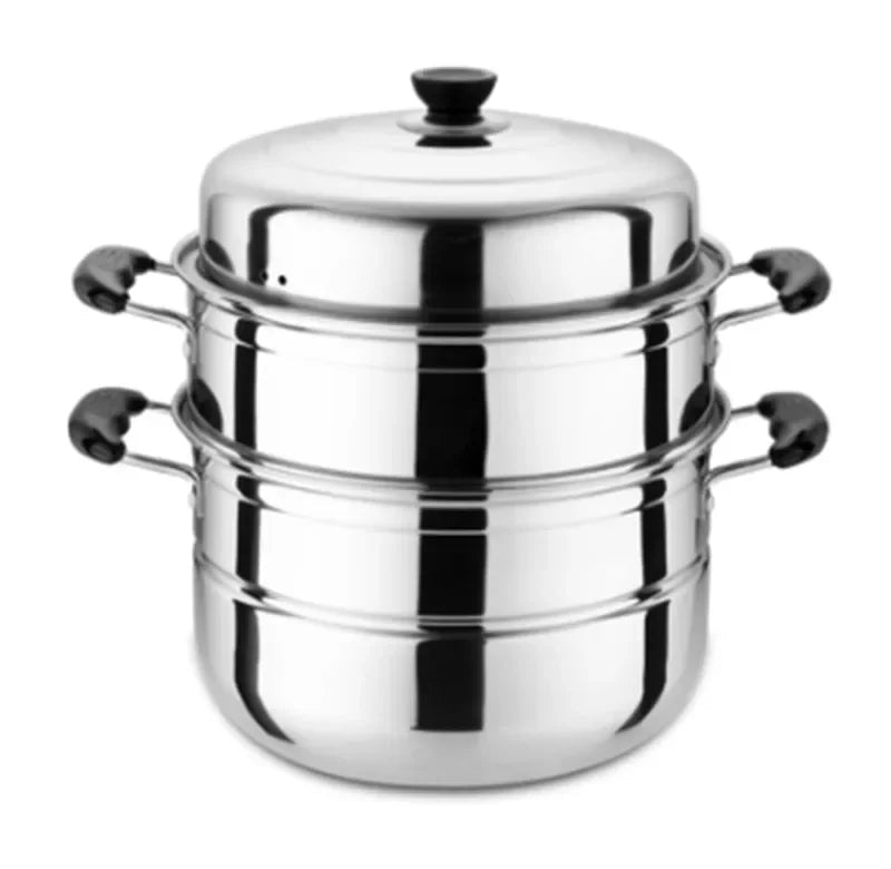 Axya Three-Layer Stainless Steel Steamer Pot for Universal Cooking