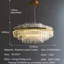 Axyaa Luxury Crystal Chandelier Indoor Ceiling Pendant Light