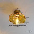 Axyaa Green Glass LED Ceiling Light Modern Home Decor Iron Copper Lampara Techo